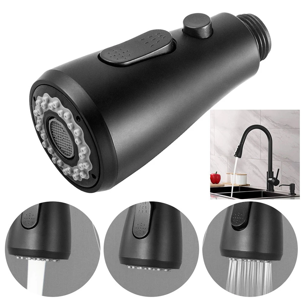 Cabezal de ducha con rociador extraíble, ajuste de repuesto para cocina, rociador de grifo, accesorios de cocina negros, manguera extraíble Flexible