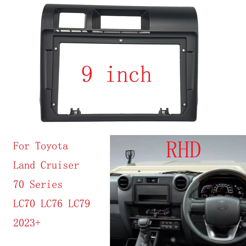 

9 Inch Car Frame Fascia Adapter Android Radio Dash Fitting Panel Kit For Toyota Land Cruiser 70 Series LC70 LC76 LC79 2023+