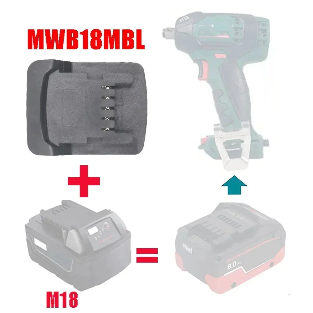 Адаптер-переходник MWB18MBL для литиевых батарей Milwaukee 18 В, преобразователь в аккумуляторы Metabo 18 В для электроинструментов Metabo