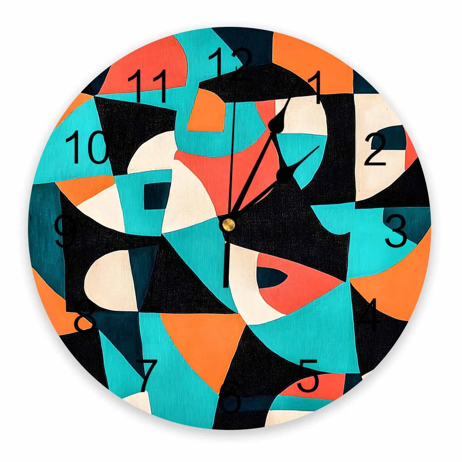 

Современные абстрактные линии, цветные блоки, живопись, часы, настенное украшение для дома, комната для подростков, спальня, декор для гостиной, настенные часы