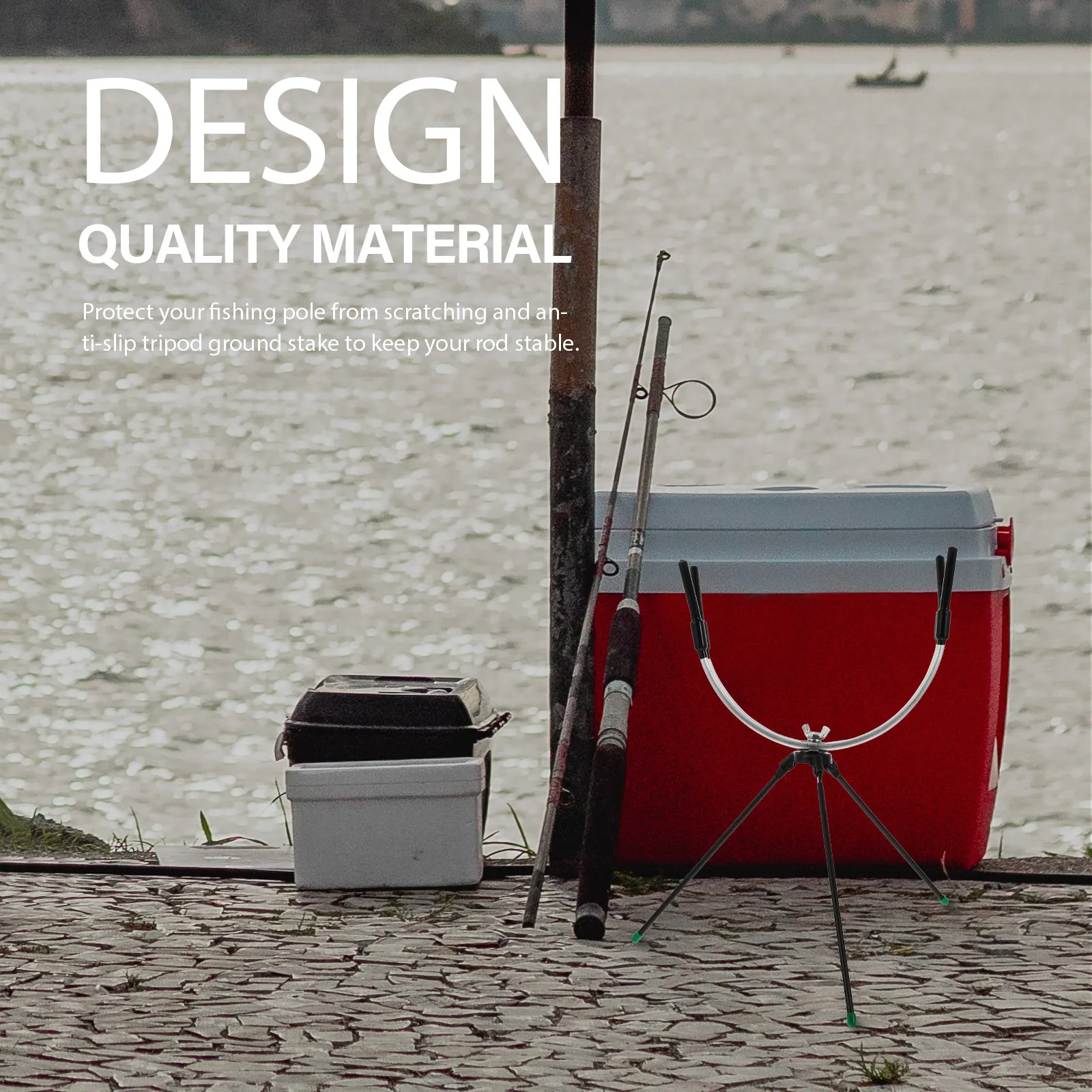 

Держатель для удочки (1 шт.), премиум-класса, металлический, с регулируемым углом наклона, противоскользящая подставка-тренога для морской рыбалки, портативная, прочная стойка