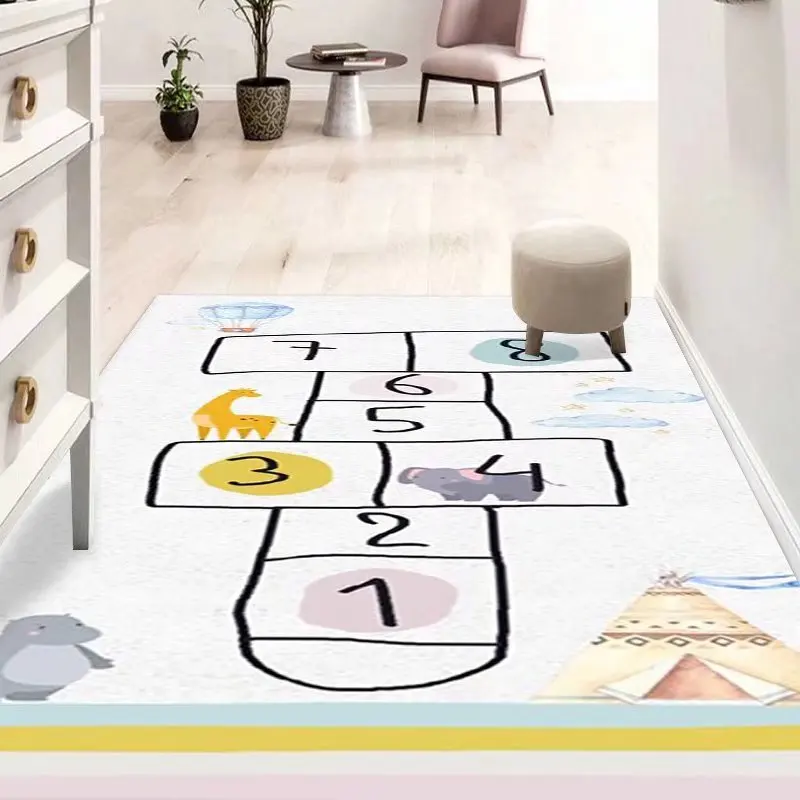 Children\'s Room Carpet Cartoon Learning Mat Baby Early Education Carpets Kawaii Room Decor Game Hopscotch Anti-skid Floor Rugs