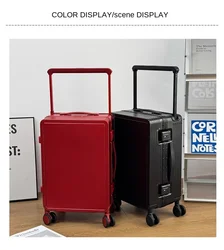 New Fashion Suitcase Large Capacity Wide Handle Luggage Trolley Case Trip Cabin Suitcases Aluminum Frame 20&24&26 inch