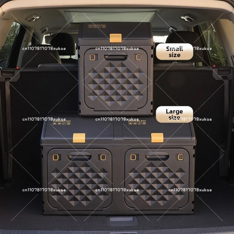 Upgraded Oblique Lid Foldable Storage Box Natural Raw Wood Organizer For Car Trunk Outdoor Camping