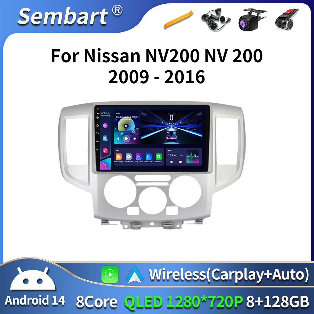 

Car Radio Android 14 For Nissan NV200 NV 200 2009-2016 GPS Navigation Stereo Multimedia Player Android Auto Carplay No 2din 4G