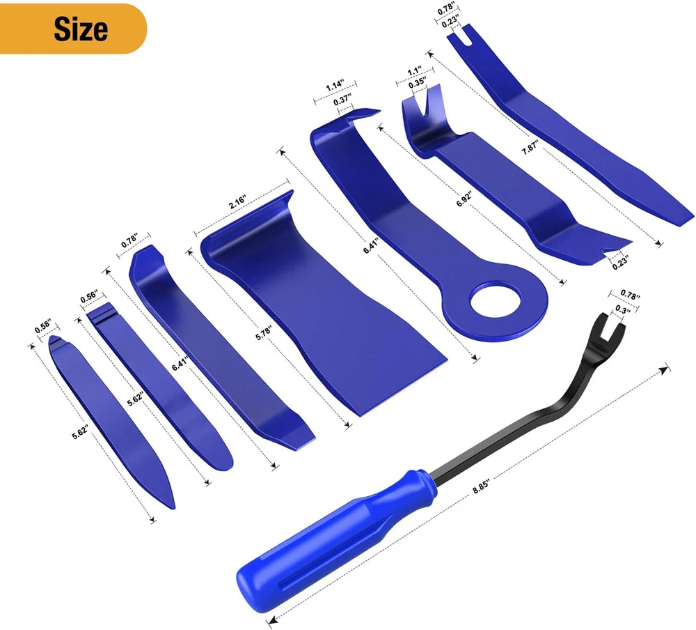 8PCS Auto Trim Scratch Removal Tool Car Audio Panel Window Molding Fastener Remover Tool Kit for Car Dash Radio Audio Installer