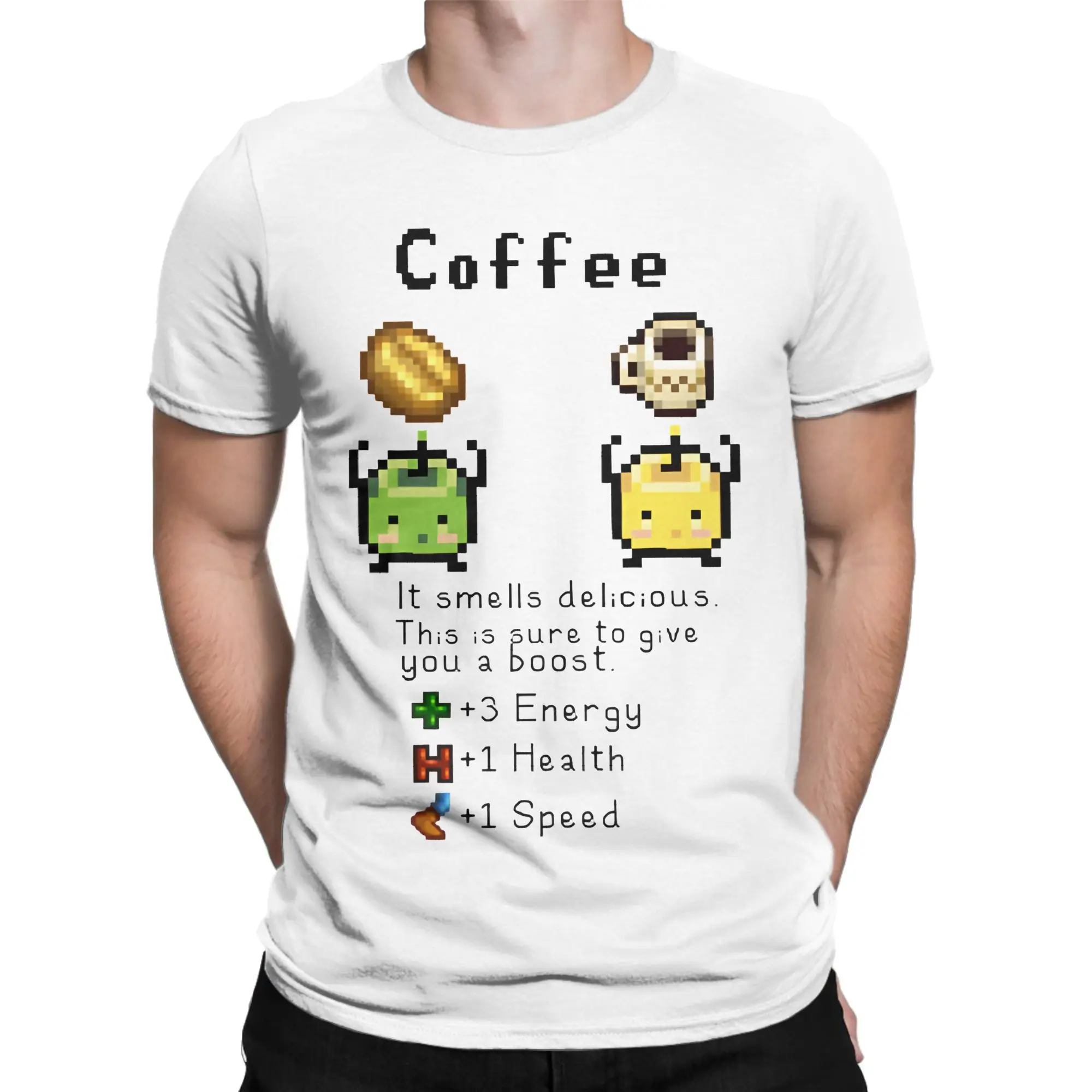 Camisetas de jogos de desenho animado Stardew Valley para homens e mulheres, 100% algodão, camiseta moderna com gola redonda, manga curta, roupas plus