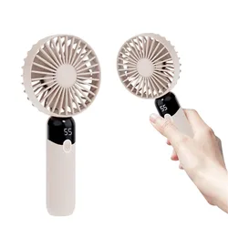 handheld fan, small fan, long battery life, silent, mini small fan, high wind power, with base, digital display, power display