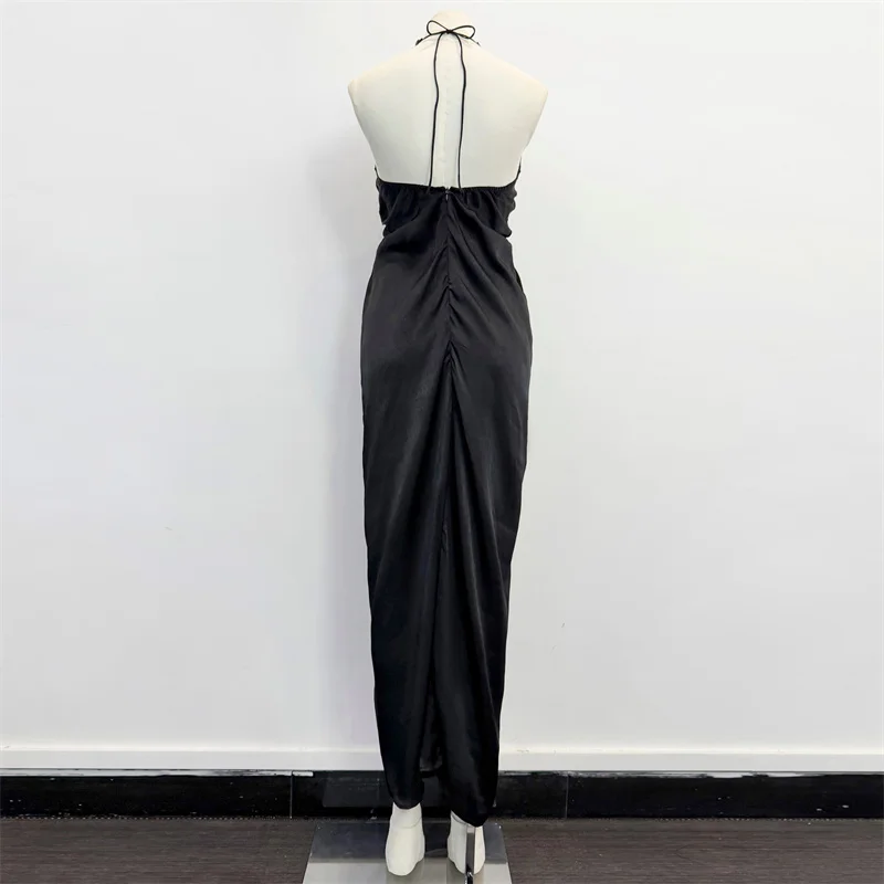 Picture 3: women's dress New pleated slim fit sleeveless long dress for summer 2026 Mesh patchwork hip hugging dress elegant party dresses