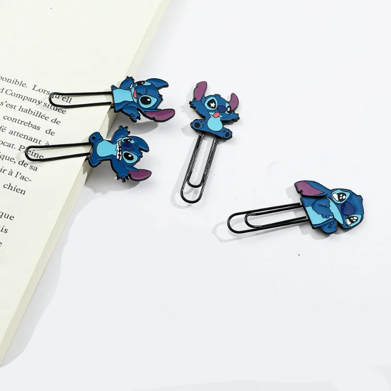 

Stitch Bookmark Clip Cartoon Cute Kawaii Characters Creative Metal Paper Clip Reading Student Learning Supplies Clip Accessories