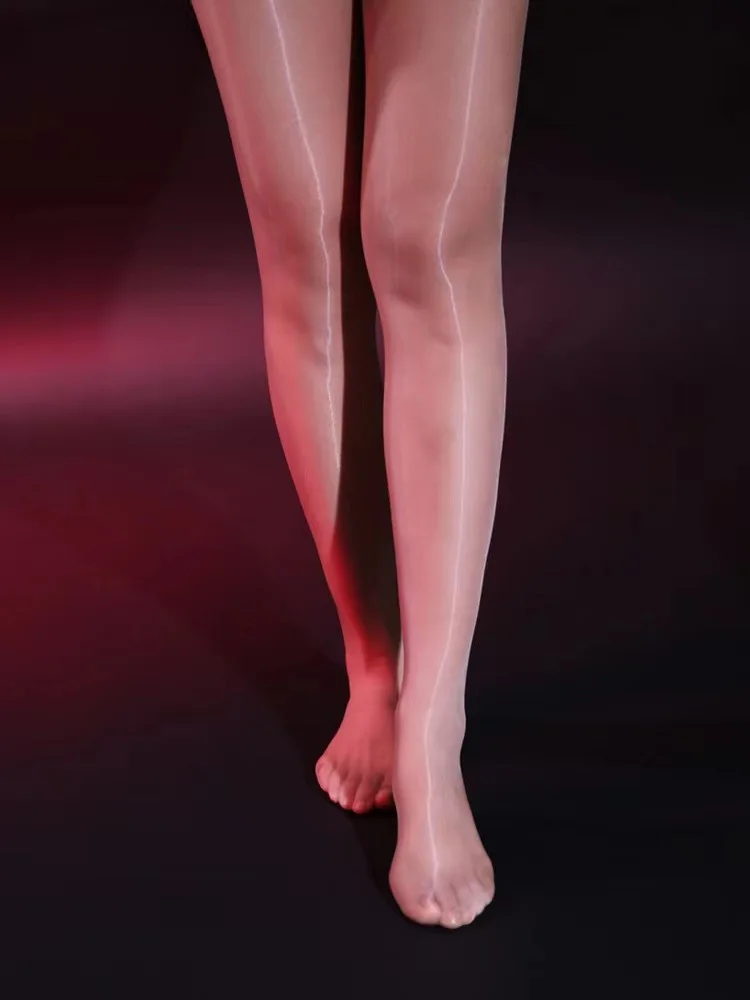 Glossy Tights with 360 Seamless Crotch OD Ultra-Thin Transparent Shimmering Toe Sensual Exquisite Pantyhose for Women Stocking