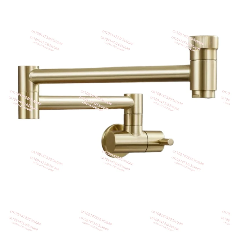 Brushed Gold Fold  Wall Mounted Retractable  Pot Filler Kitchen Sink Cold Water Water outlet