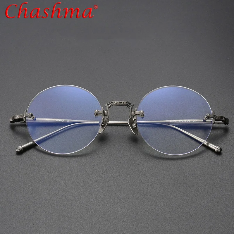 

Chashma Titanium Round Optical Rimless Frameless Glasses Frame Men Myopia Eyeglass Frames 2023 New Luxury Spectacles RLT10122