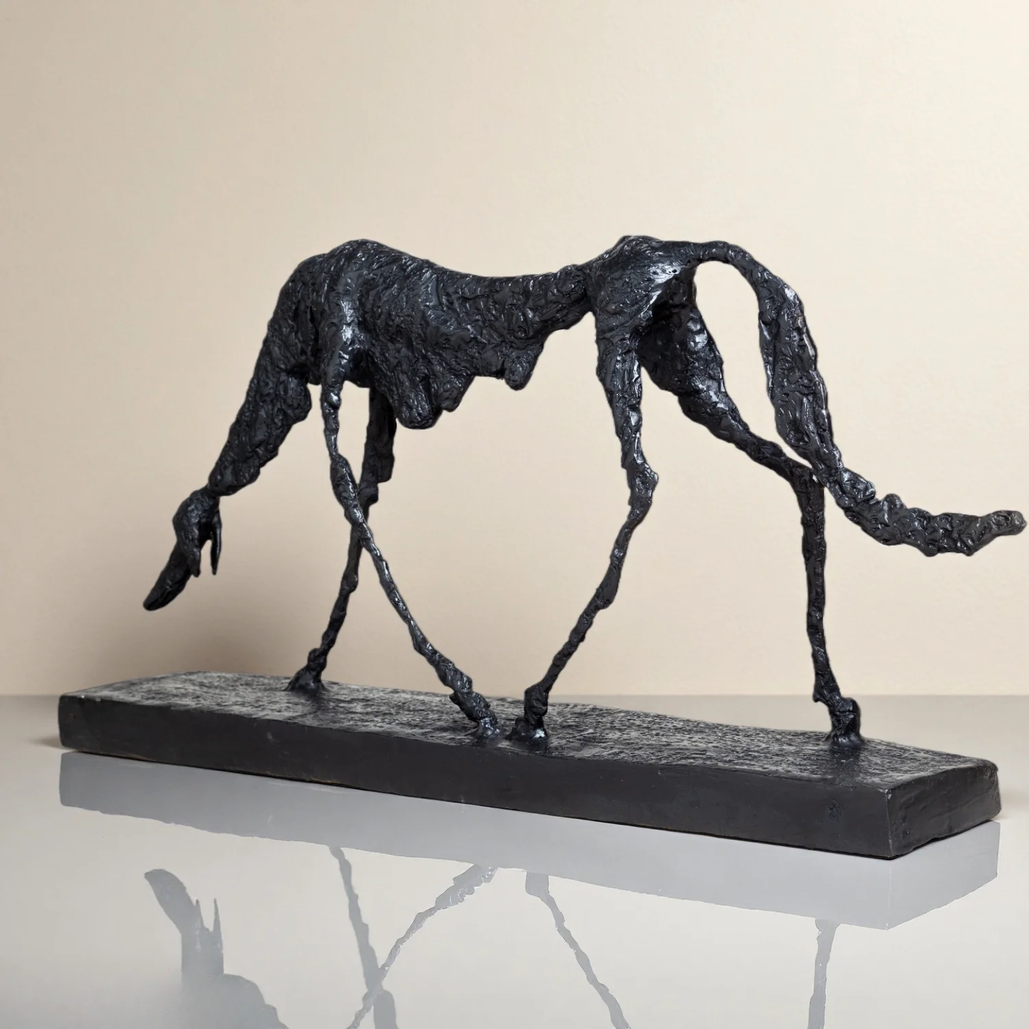 Handmade Giacometti Bronze Dog Statue Famous Abstract Dog Sculpture 67cm Antique Home Garden Decoration Collections