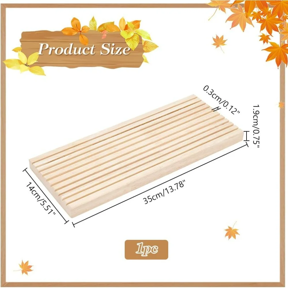 10-Slot Wooden Ruler Rack Wheat Wooden Quilting Ruler Stand and Template Organizer Quilting 3mm Grid Ruler Rack Organizer