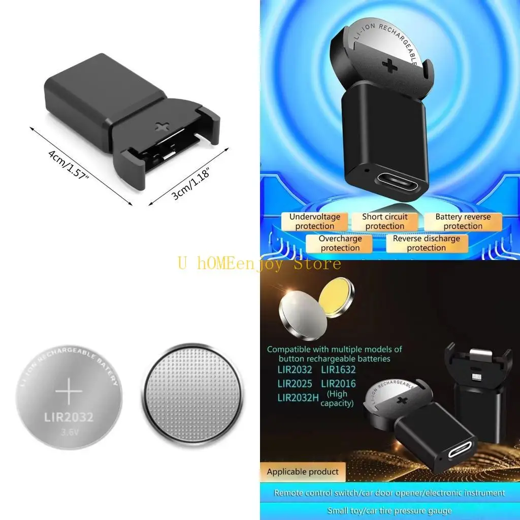 B0KF 3.6V Li-Ion Coin Button Cells Battery for LIR2032 LIR1632 LIR2025
