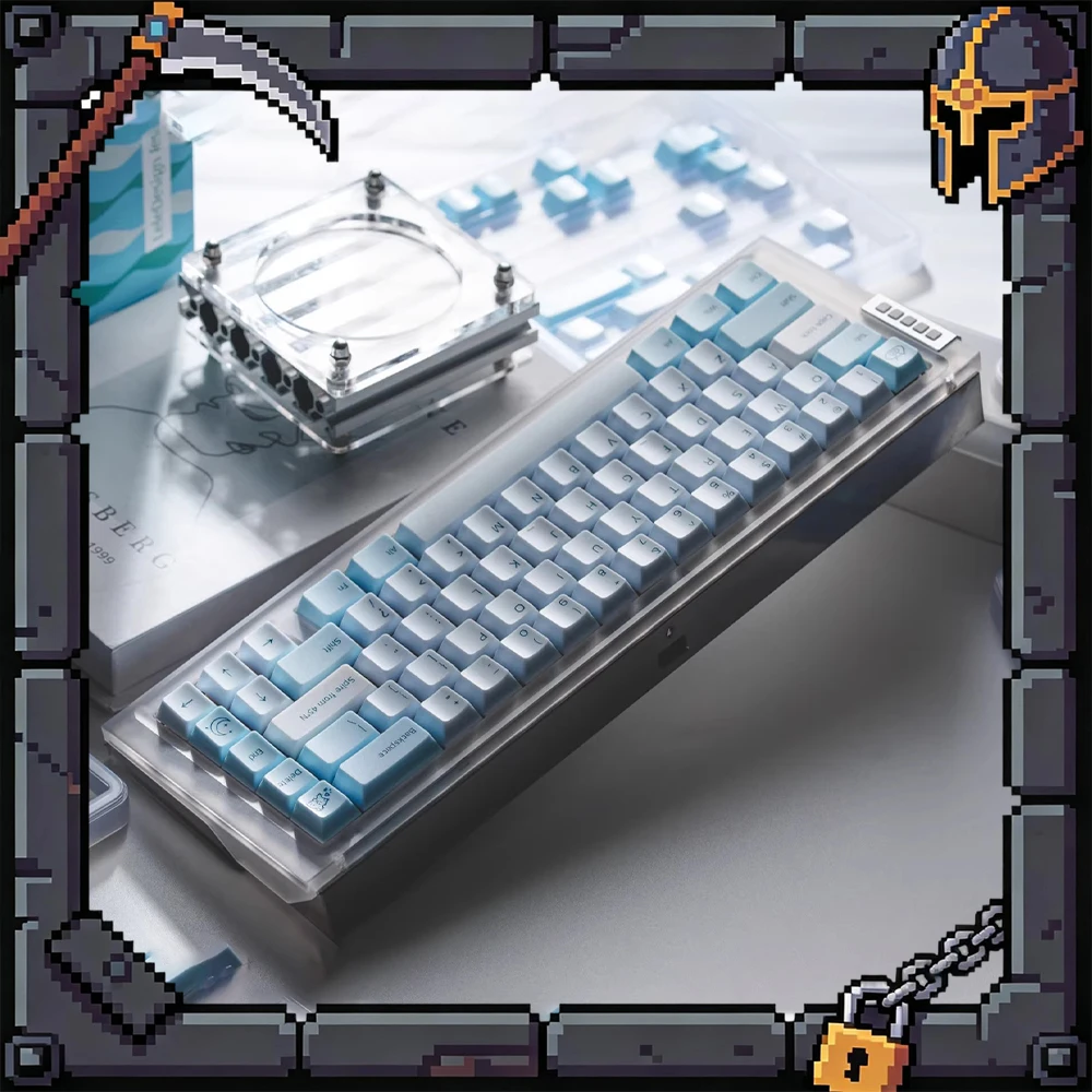Keys in cheese Snowspire Lake PC Original Factory Height Keycaps UV Process 132 key Keyboard Keycaps For PC Accessories Gifts