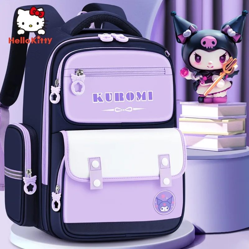 

Sanrio New Kuromi Backpack Large Capacity Spine Protection School Bag for Kids Grade 3-6 Lightweight and high aesthetic value