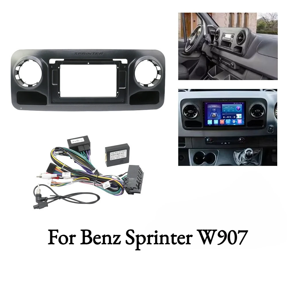 

10,1-дюймовый комплект Android-радио для Benz Sprinter W907, лицевая панель с декодером Canbus Box
