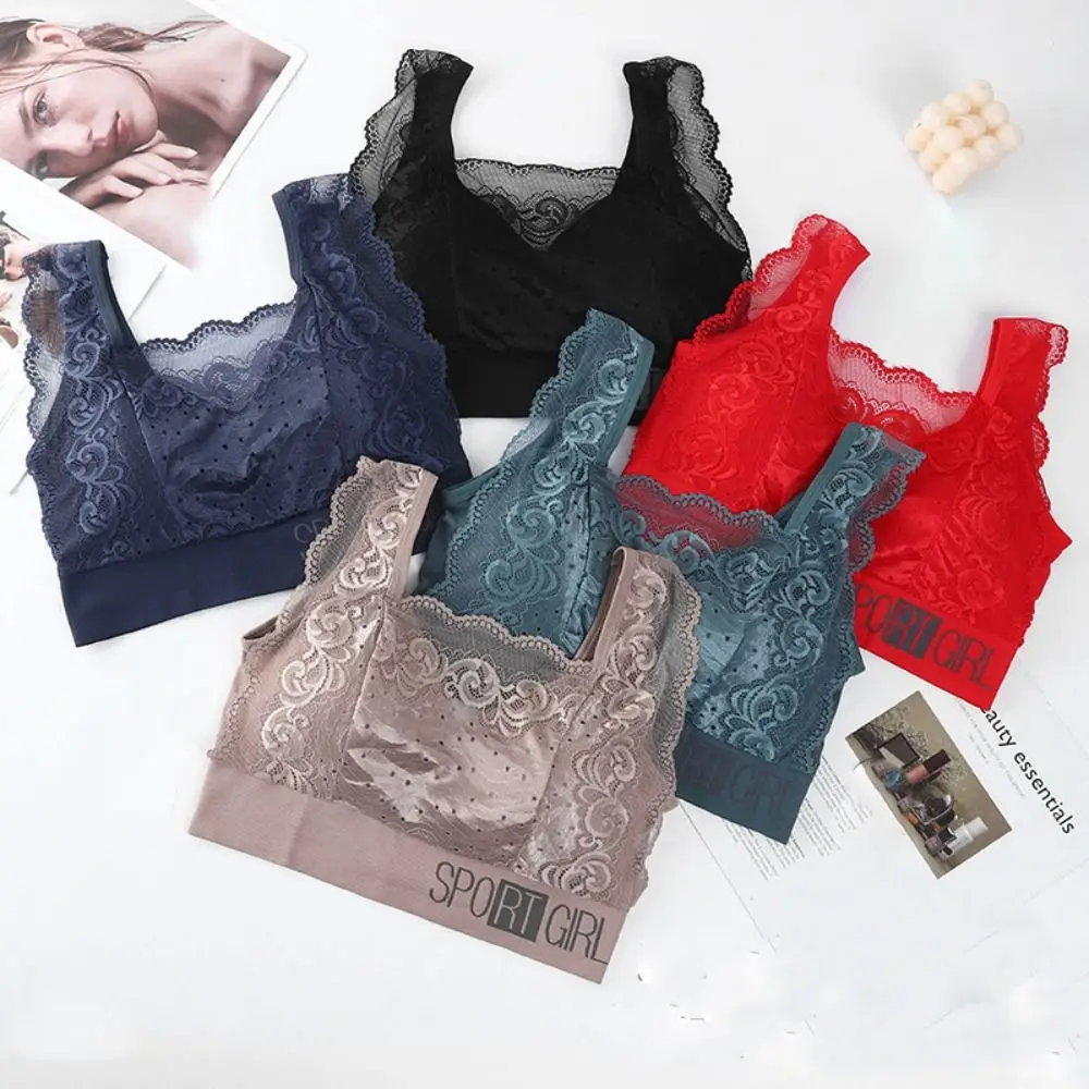 Romantico push-up senza cuciture confortevole lingerie bralette in pizzo reggiseno da donna francese reggiseno a V profondo floreale
