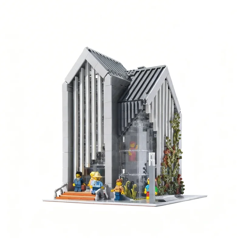 2734 детали MOC. Модульные здания современной библиотеки. Модель из строительных блоков. Художественное творчество. Креативный 3D-конструктор. Обучающий набор. Подарок на день рождения.