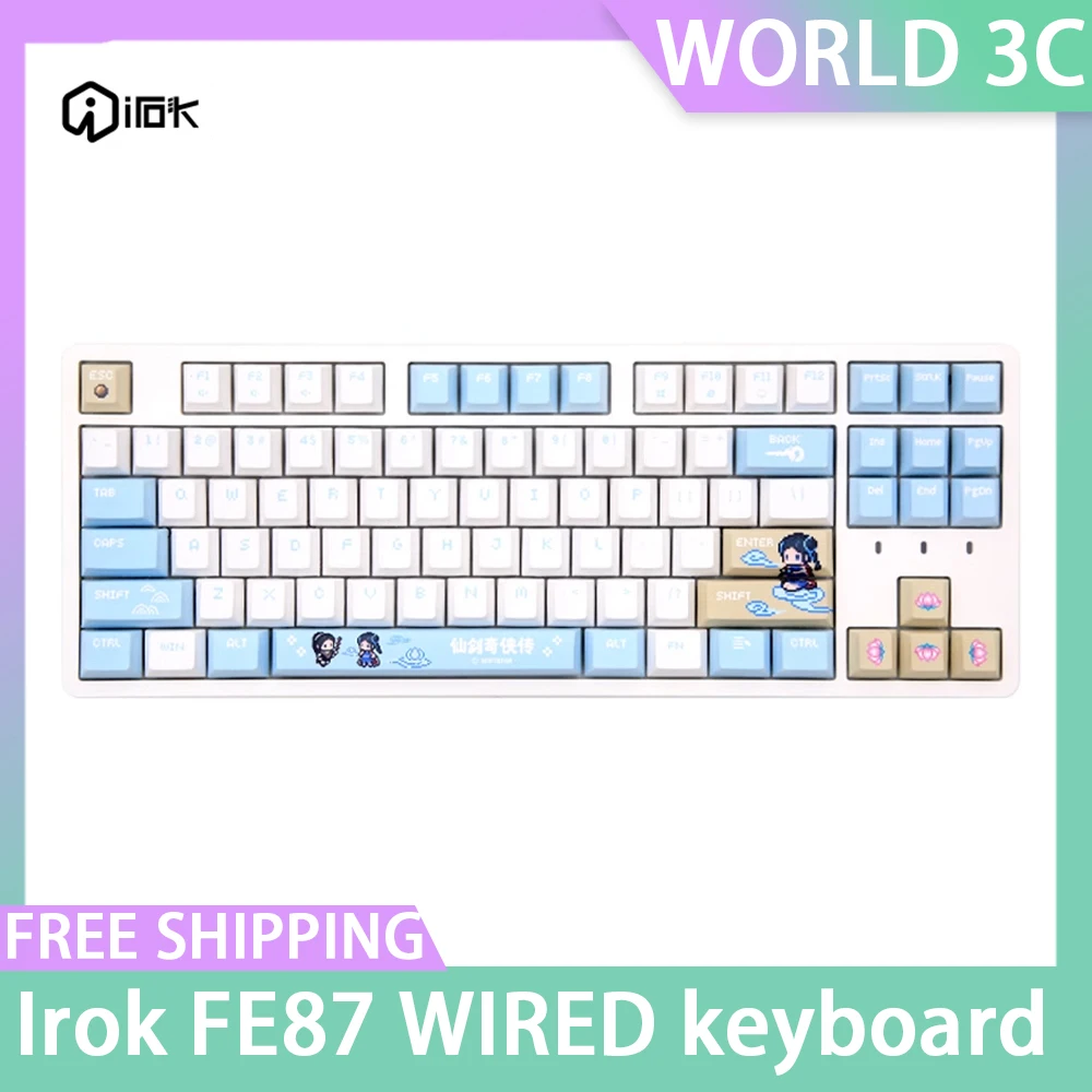 

IROK FE87 Mechanical Keyboard Chinese Paladin: Sword And Fairy Joint Wired Keyboard Custom Keyboar Accessory For Computer Window