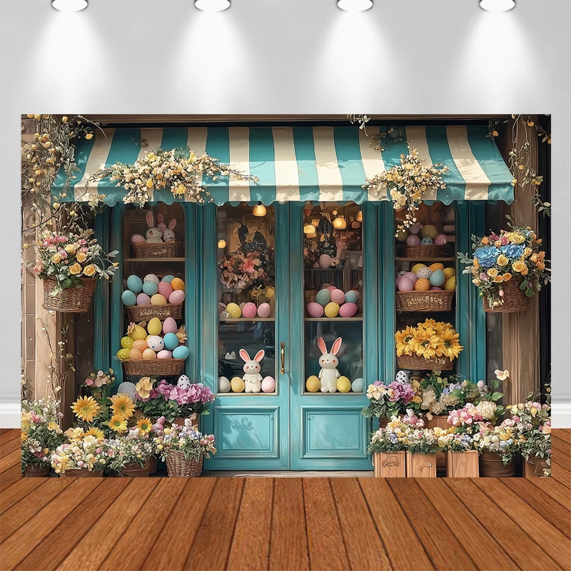 LS Photography Background Spring Easter Garden Floral House Child Birthday Party Cake Smash Portrait Decor Backdrop Photo Studio