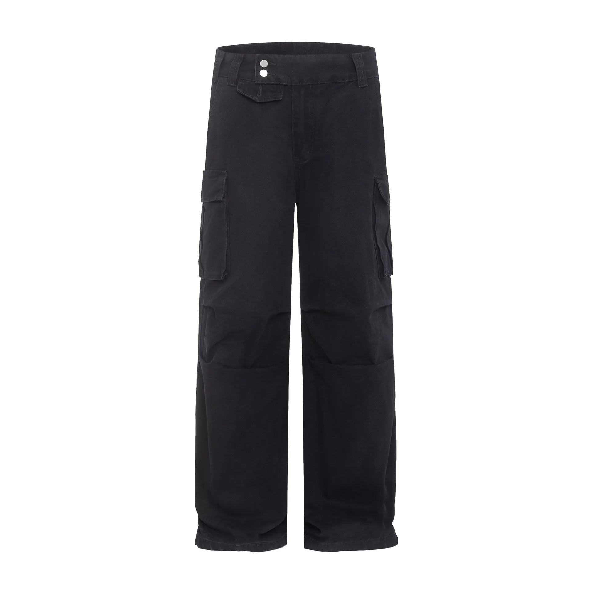 High Street Wide-Leg Casual Women's Cargo Pants Streetwear Summer New Y2k Sweatpants Black Flared Long Pants Gothic Clothing 90s