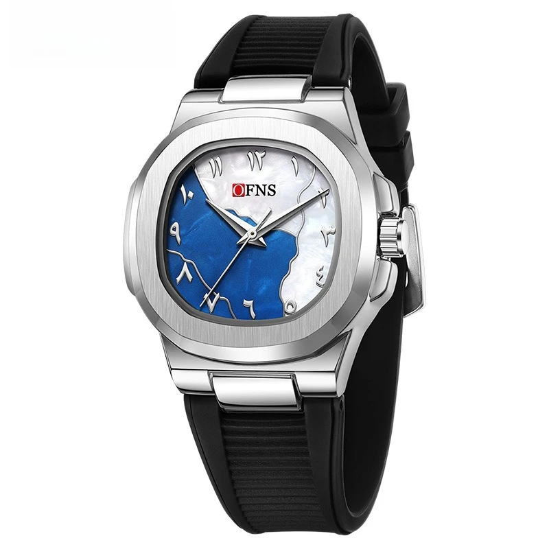 

Новые модные часы с двойным циферблатом, арабскими цифрами, кварцевым механизмом и водонепроницаемостью