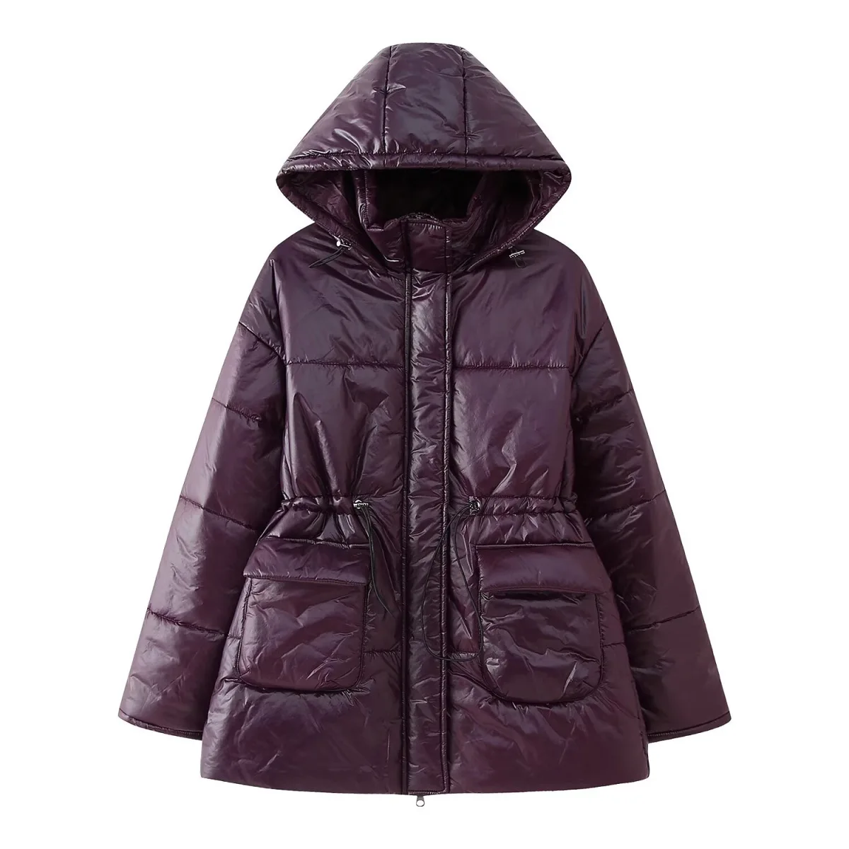 

2025 New Korean Winter Women Parkas Drawstring Down Jacket Coat Short Basic Cotton Padded Clothes Hooded Female Outerwear