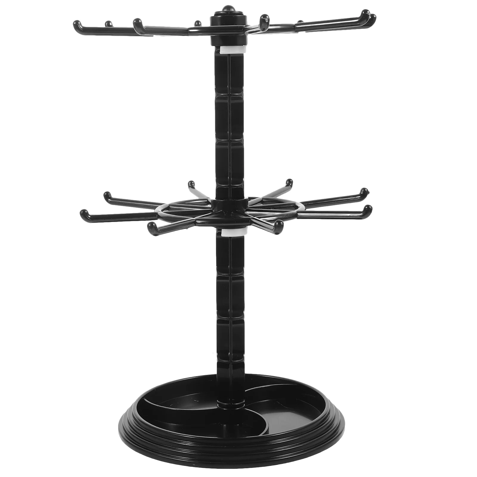 New Two Tier Counter Top Spinner Display Stand Necklace Display Hanger Rack Keychain Jewelry Rotating Organizer Stand Organizer