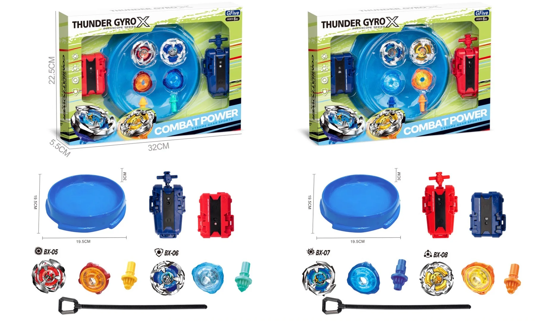 -*+=다양한 스타일의 토이 버스트 자이로스코프, 라이트 어택 세트, 양방향 발사기, 배틀 툴박스, 어린이를 위한 장난감 선물