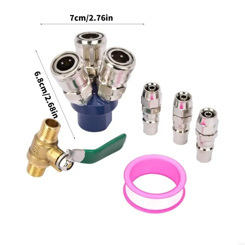 KXRA Industrials Força Metal Round 3way Connector C Tipo Triple Junctions Plugues