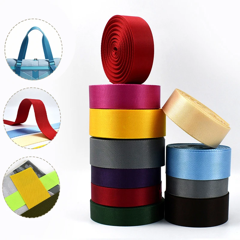 

8Meters 20-50mm 0.7mm Polyester Nylon Webbing Backpack Straps Tapes Belt Sewing Band Ribbons Bias Binding Bag Strap Accessories