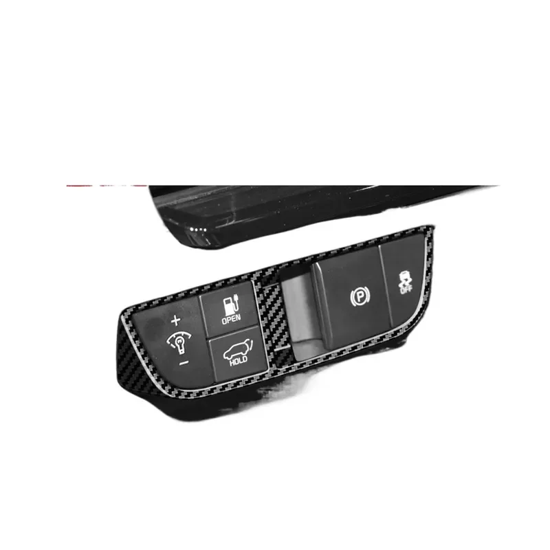 Carbon Fiber Headlight Adjustment Frame Sticker Compatible with 2021 Kia EV6 GT Line Interior Trim Decor Switch Cover Panel