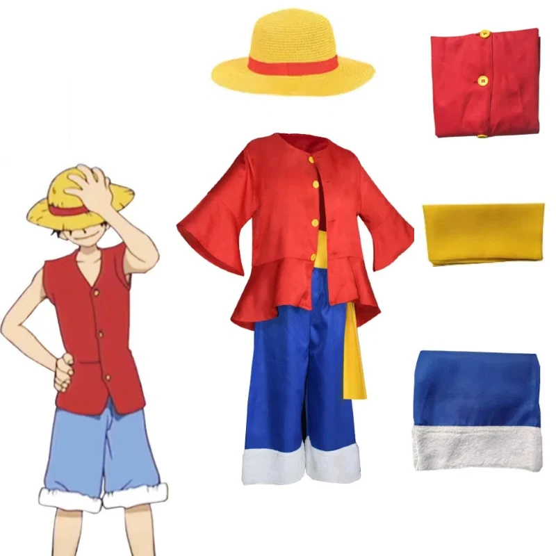 

The Second-generation Luffy Costume From The Japanese Anime One Piece, A Straw Hat and Shoes Set Cosplay Costumes for Halloween