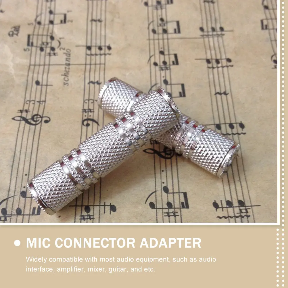 2Pcs Audio Adapter Microphone Conversion Head Durable Connector for Guitar Mixer Instrument Mic Adapter High Hardness Sound