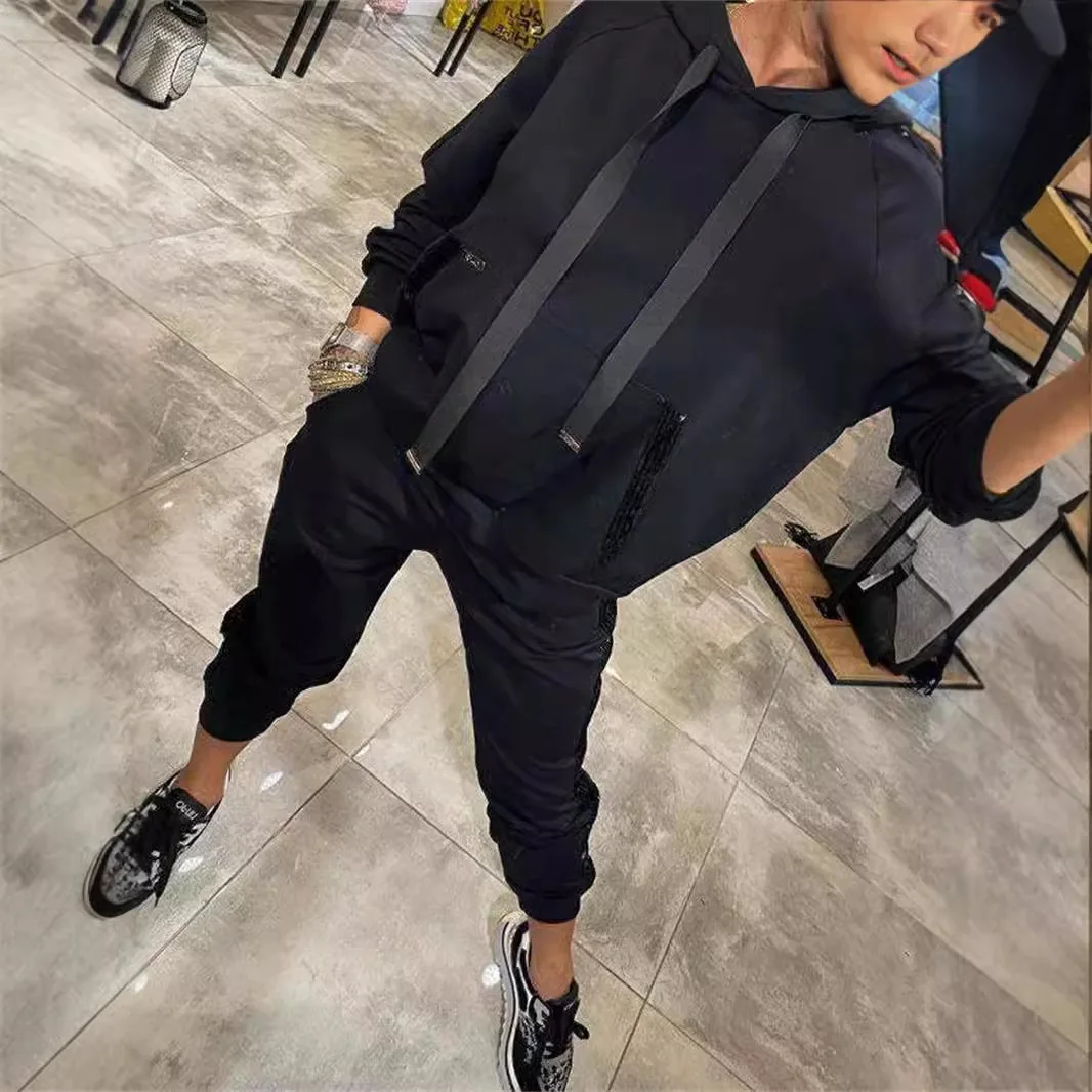 2025 Sequin Ket Hoodie Sweatirt Pants Set Casual Sportswear Long Sve Long Pants Faionable Women's Ensemble