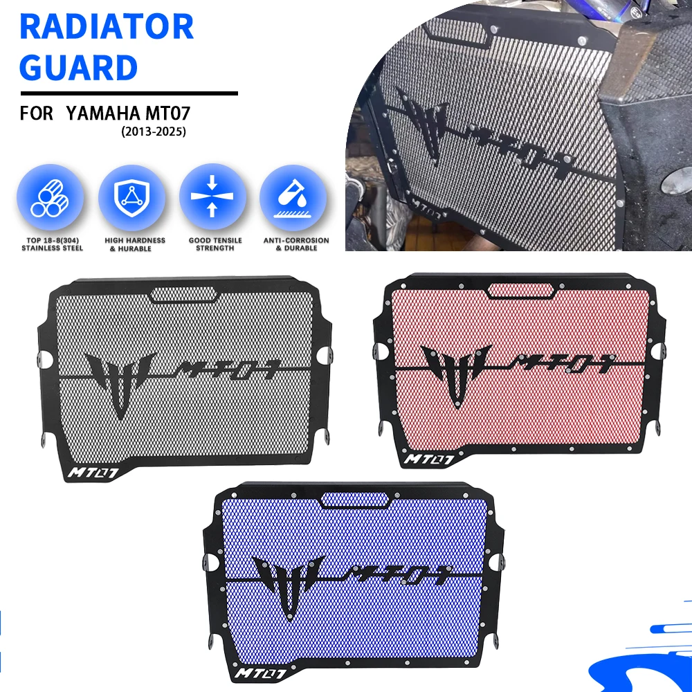 For Yamaha MT07 MT-07 2013 2014 2015 2016 2017 2018-2025 2024 Motorcycle Accessories Radiator Guard Protection Grille Cover
