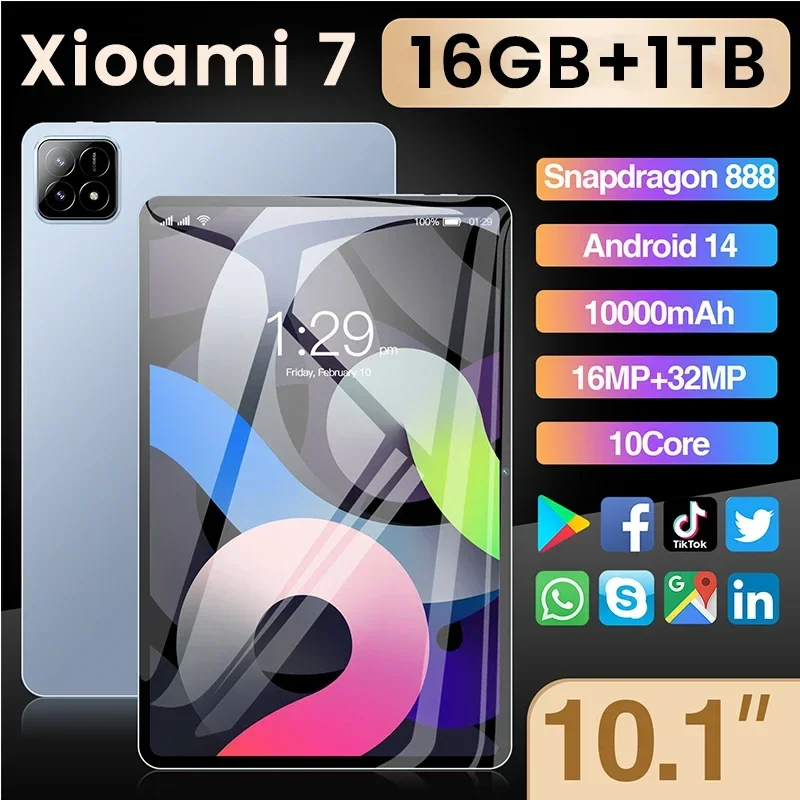 

Tablets android 2024 10.1 inch Xioami Original Pad 7 Pro 10000mah Tablet PC 16GB+1TB 5G Dual SIM WIFI Global Tablette Android 14