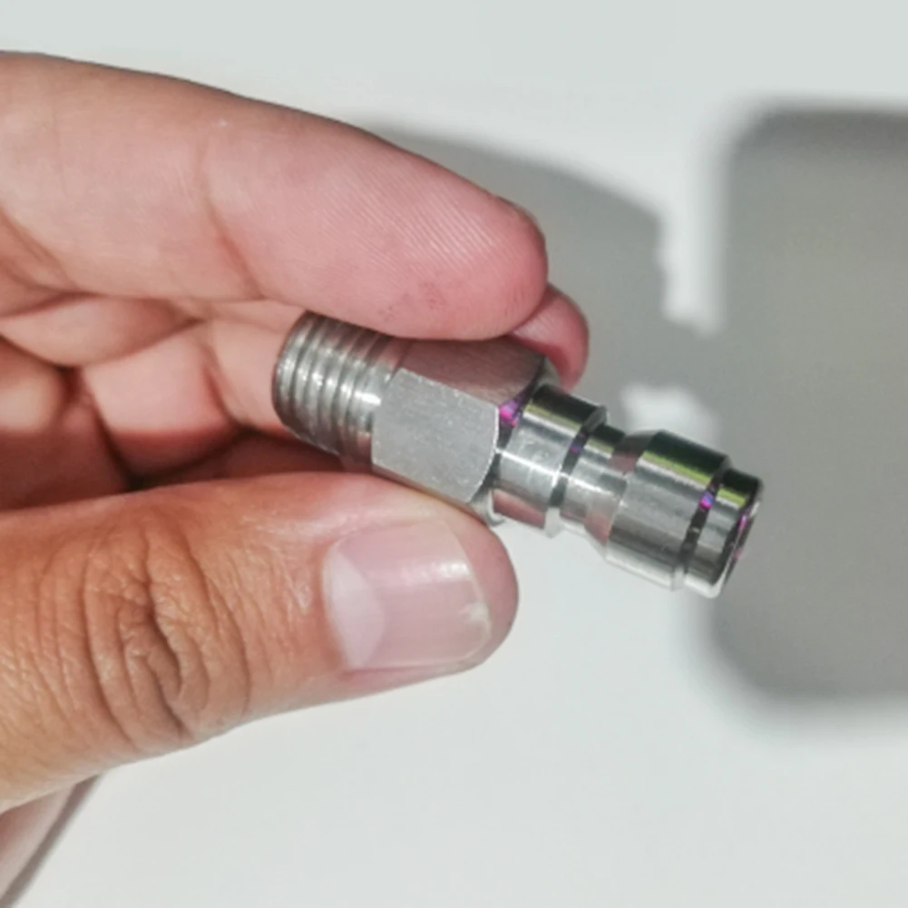 محول معدني الفولاذ المقاوم للصدأ + G1/4 ذكر/+ G1/8 ذكر 1/4 توصيل سريع التوصيل فوهة سنو رغوة انس محول اكسسوارات غسيل السيارات