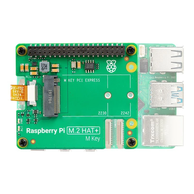 Elecorw PCIe M.2 HAT+ for Raspberry Pi 5 PCIe to M.2 SSD GPIO Expansion Board Supports NVMe Protocol M.2 RPi 5 HAT