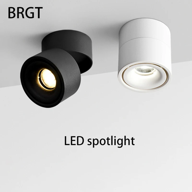 BRGT LED مصابيح كشاف صغيرة الحجم نظام تعليق في السقف مصباح 5W7W12W النازل فوكو طوي أضواء المسارات للمطبخ مخزن إضاءة داخلية