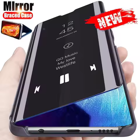 Smart Mirror Flip Case For Samsung Galaxy A14 A54 A34 A36 A25 A52 A72 A32 A22 A53 A73 A33 A23 A16 4G 5G A04 S Stand Phone Cover