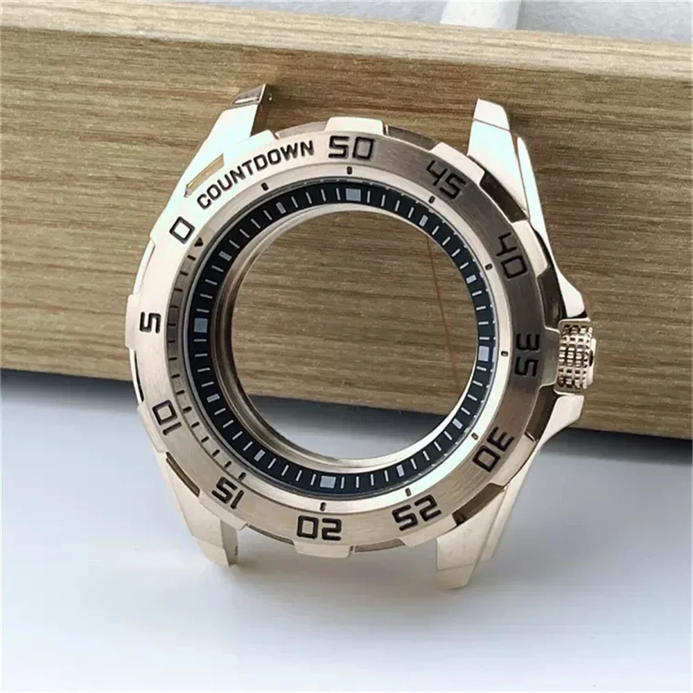 

NEW Fashion Countdown Watch Case Silver/Black/Rose Gold Stainless Steel Watch Case 44mm for NH35 NH36 4R35A 4R36A NH34 Movement