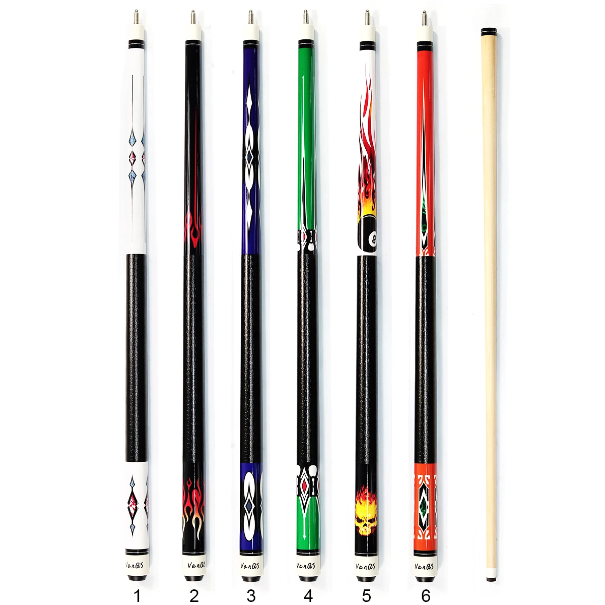 

2025 New Design 1/2 -PC Maple Wood Billiard Pool Cue Stick With 13mm Tip Size