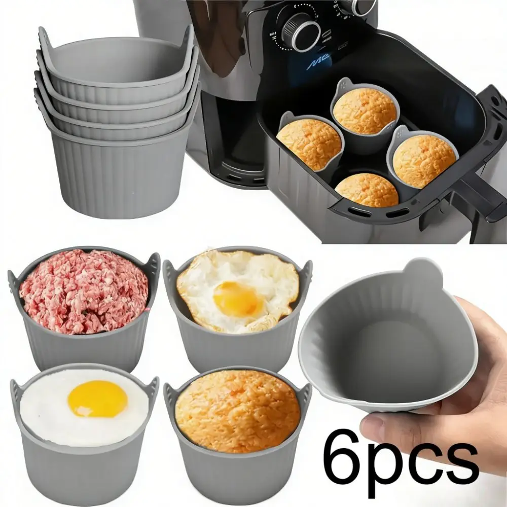 6Pcs Nonstick Silicone Cake Mold Food Grade Baking Cup Heat Insulating DIY Pudding Mould Kitchen Accessory Tool Kit Set Pross
