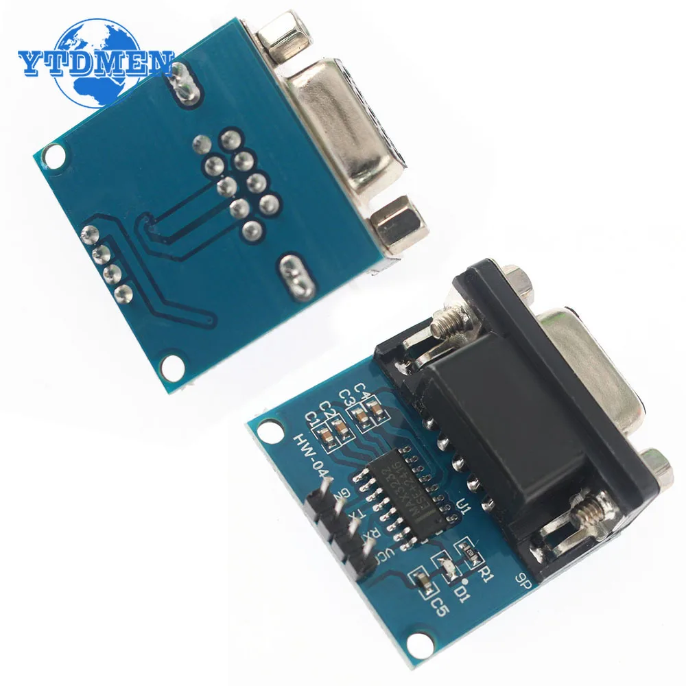 1/3 pz MAX3232 Modulo RS232 A TTL Porta Seriale Convertitore Modulo Femmina DB9 Connettore MAX232 Chip per Arduino
