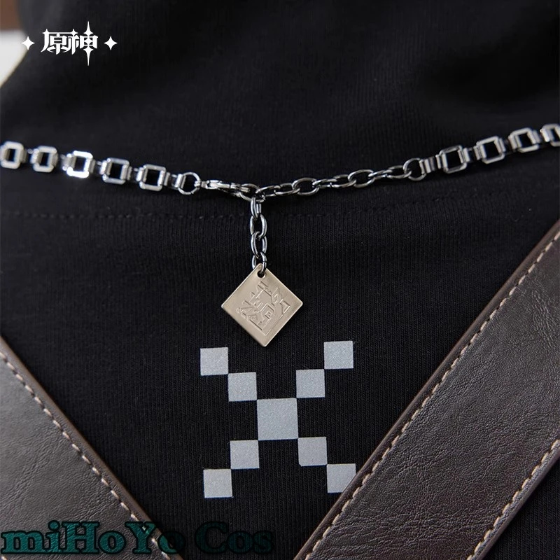 [Genuino] juego Genshin Impact Kinich tema impresión serie doble capa collar corto Cosplay Anime dibujos animados cadena cuello