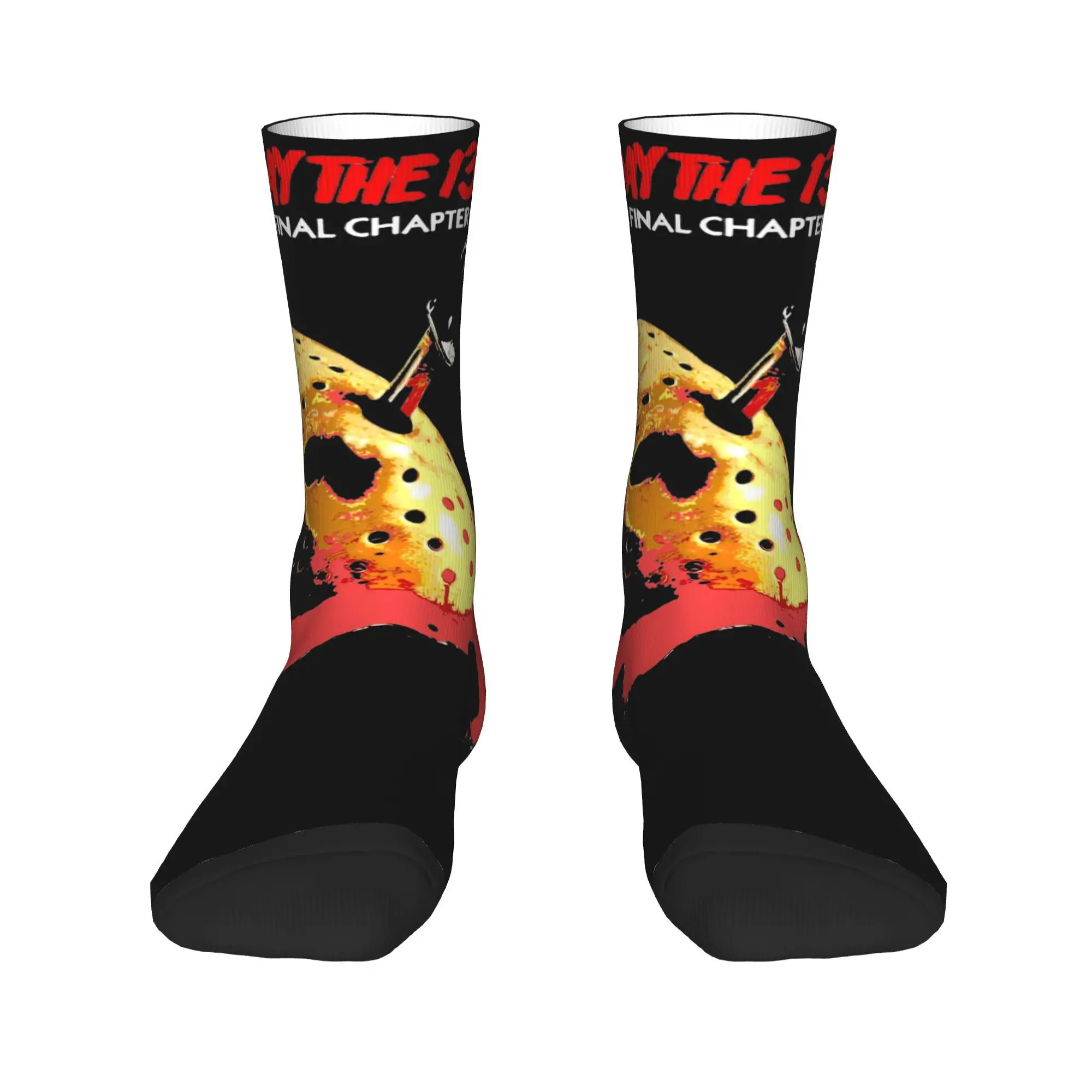 Friday 13th Jason Voorhees  Printing Crew Socks Merch for Sports Wear Non-slip Horror Movie Halloween Stockings